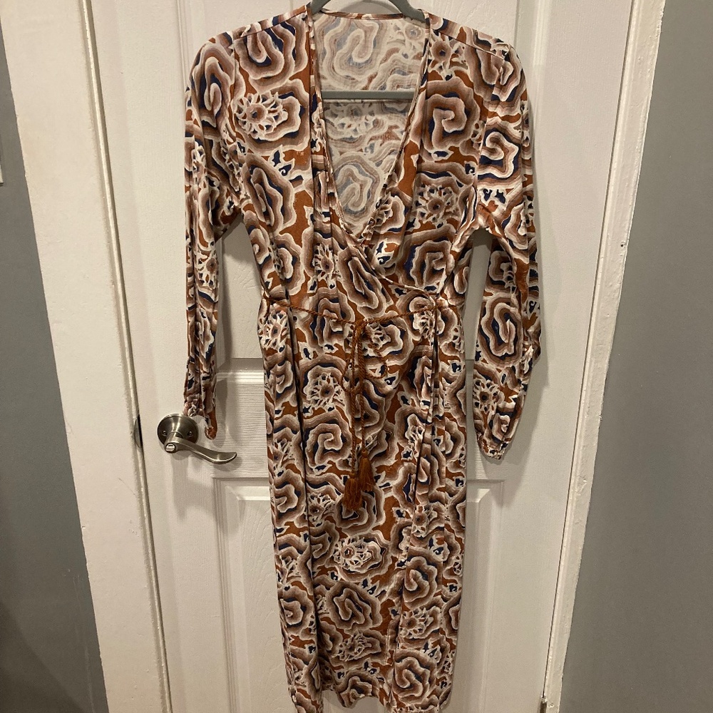Groovy Modern Cotton Wrap Dress (M)